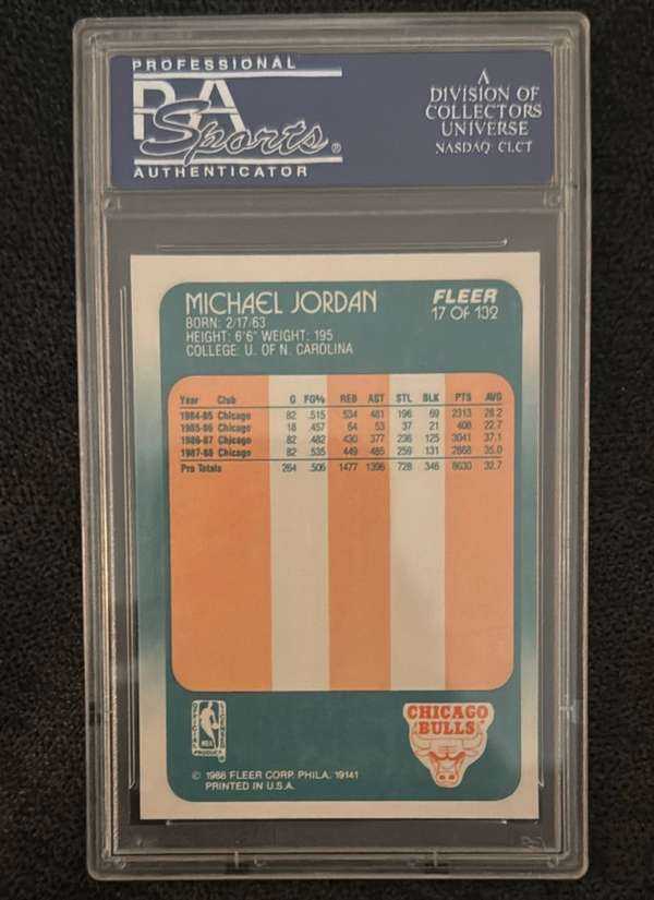 1988 Fleer #17 MICHAEL JORDAN PSA PSA 10 SN12534323