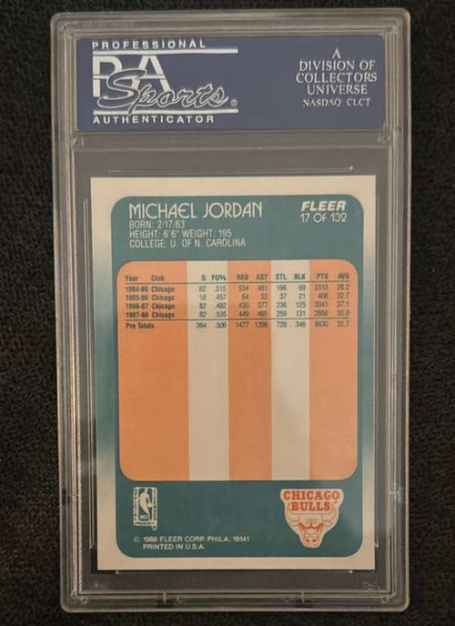 1988 Fleer #17 MICHAEL JORDAN PSA PSA 10 SN12534323